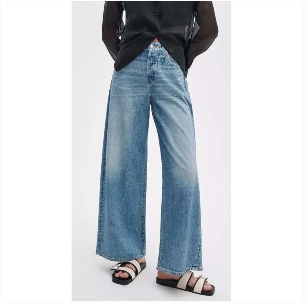 Rag & Bone Miramar Sofie Jeans Womens 26 Blue Medium Relaxed Wide Leg Casual